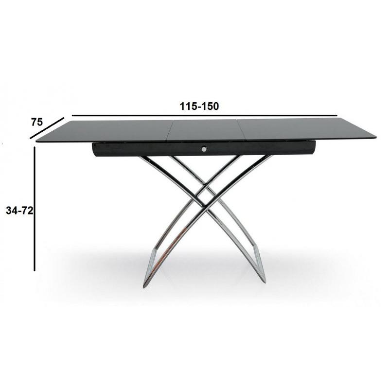 Table basse relevable extensible italienne magic j