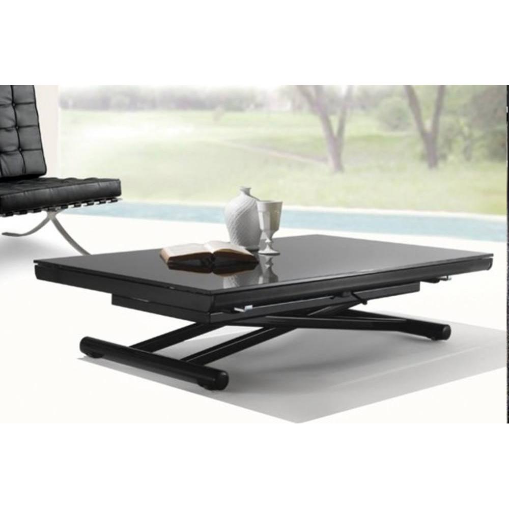 Table basse relevable et extensible noire