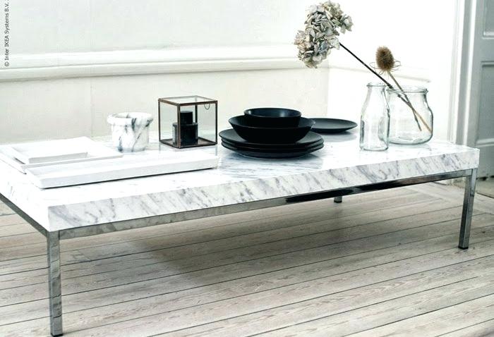 Table basse design marbre blanc et chrome felicia