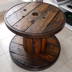 Bobine en bois table basse