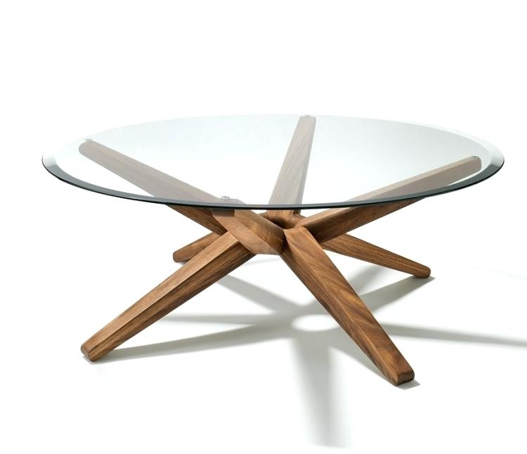 Table basse verre pieds bois