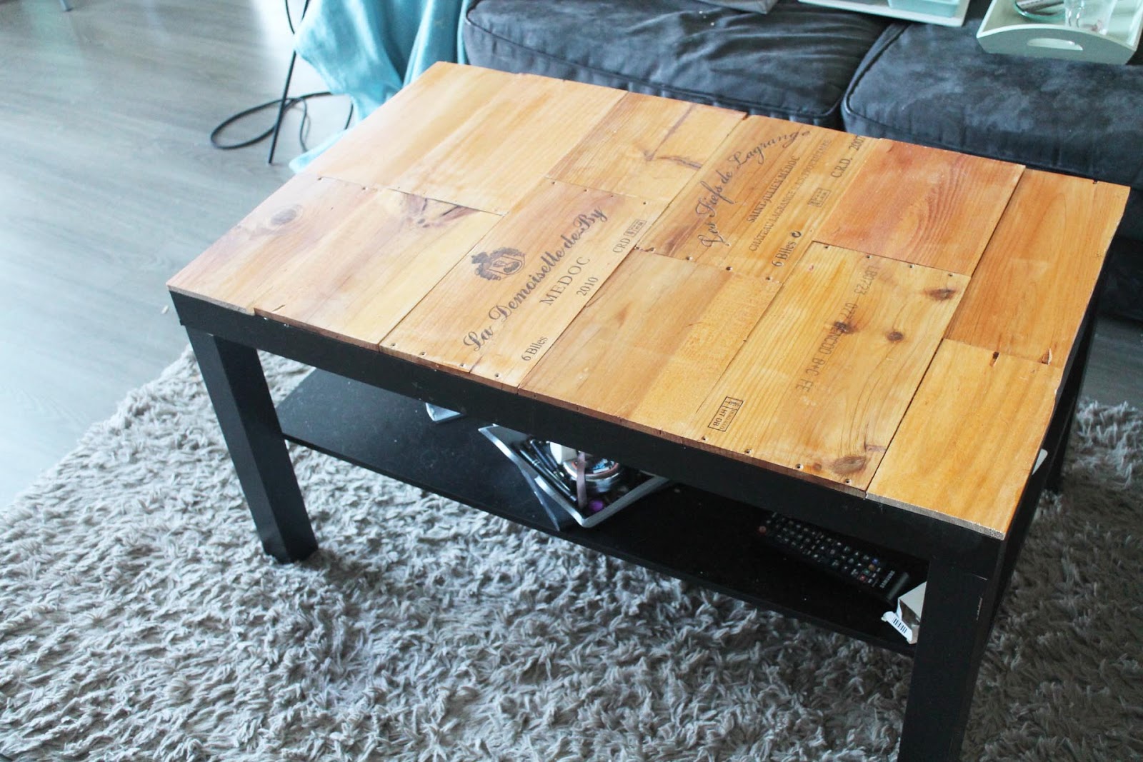 Table basse fait maison caisse en bois