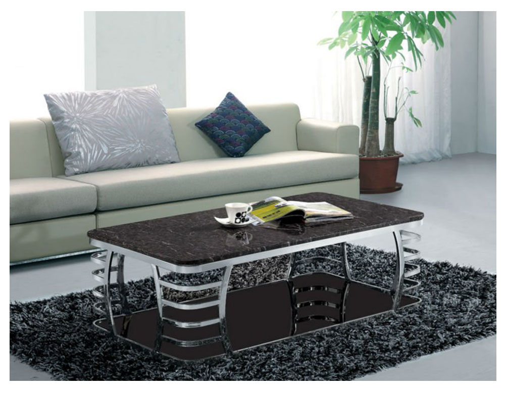 Table basse bois et aluminium