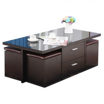 Table basse avec pouf