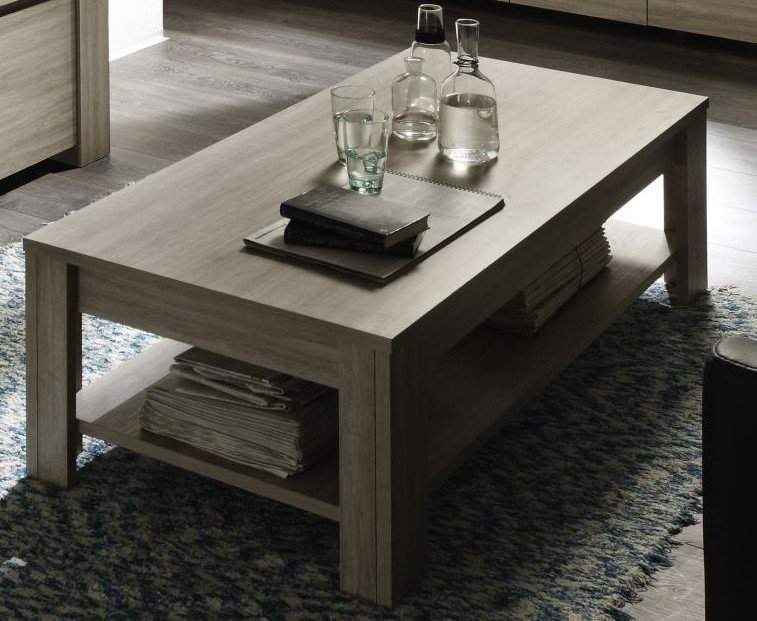 Table basse bois taupe