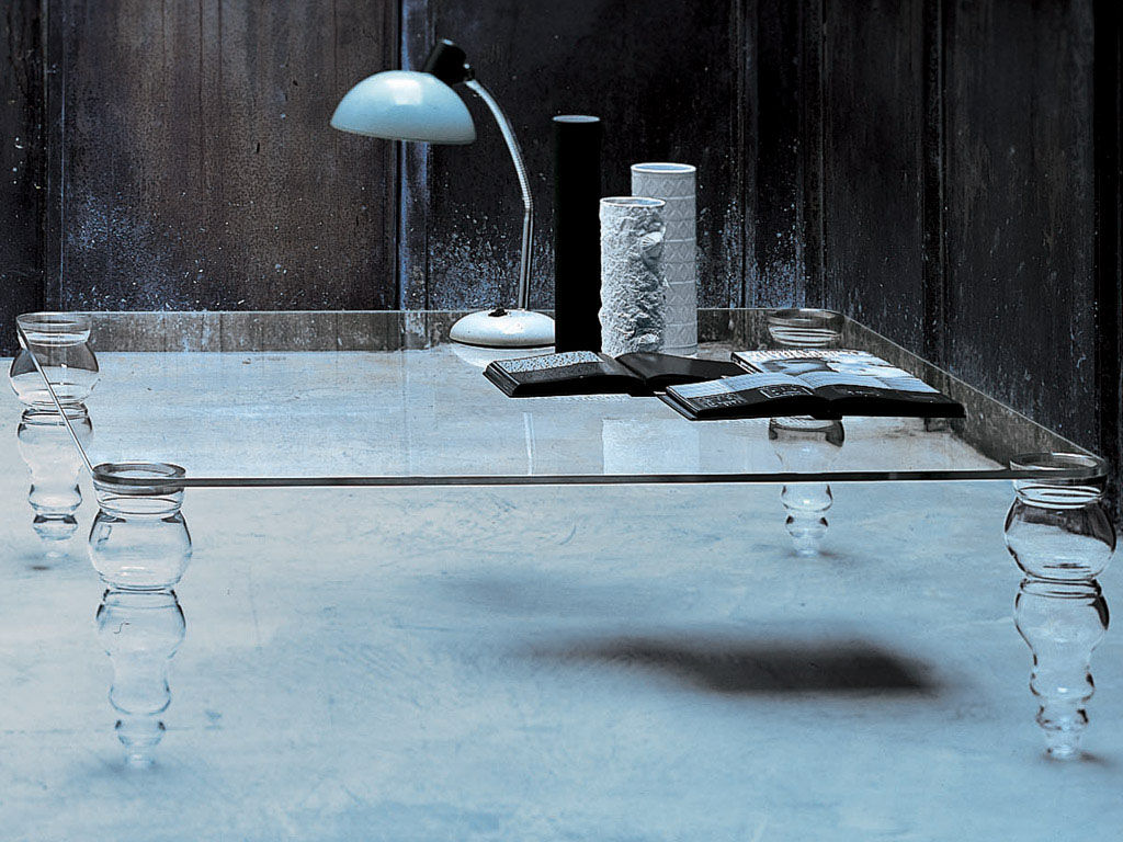 Table basse en verre soufflé