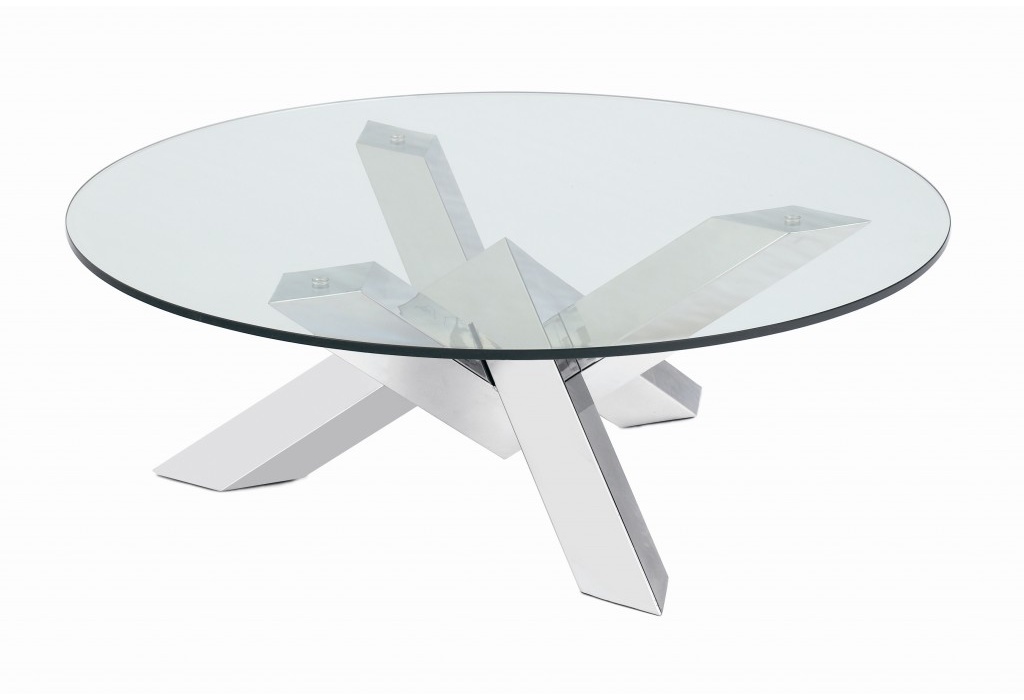 Table basse en verre ronde ou ovale