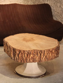 Tranche de bois table basse