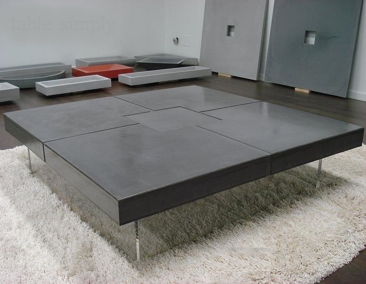 Grande table basse rectangulaire en bois
