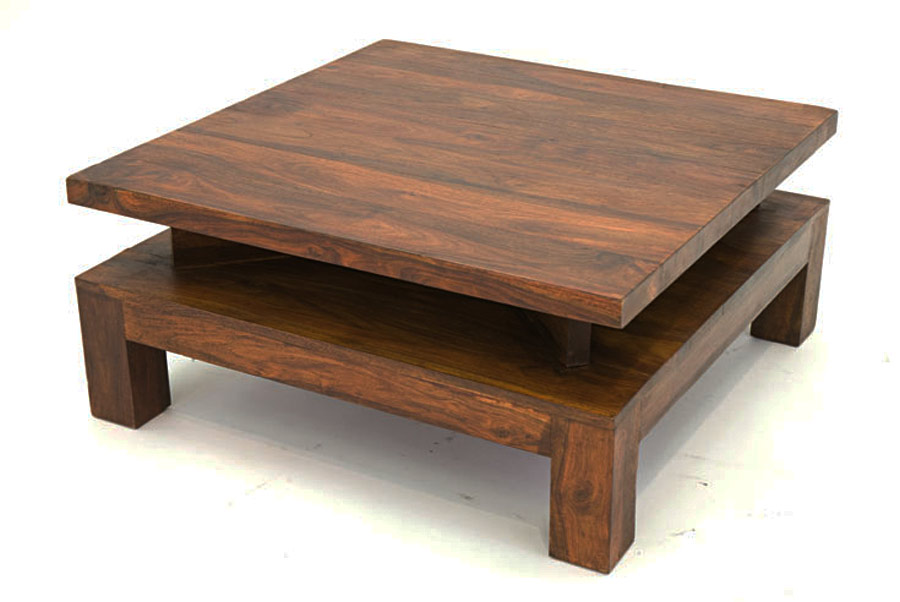 Table basse bois massif carré