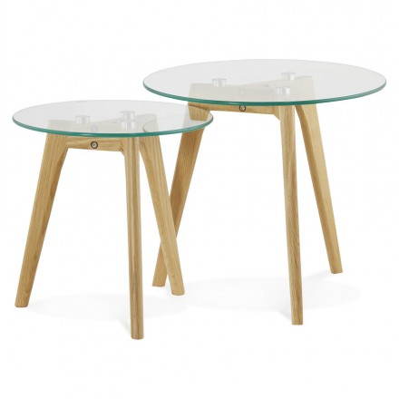 Table basse gigogne design verre