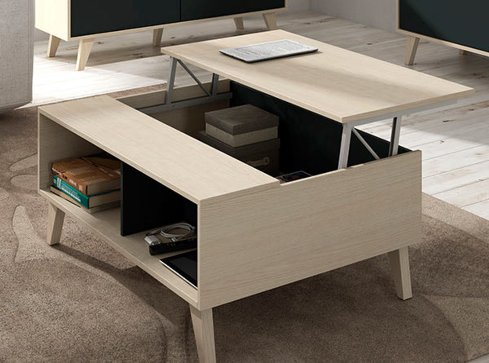 Table basse rectangle relevable