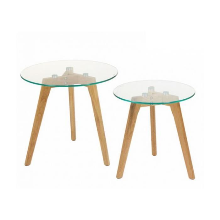 Table basse scandinave en verre