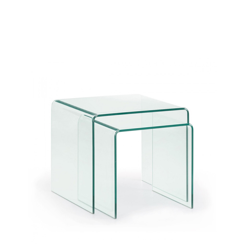 Table basse gigogne verre transparent