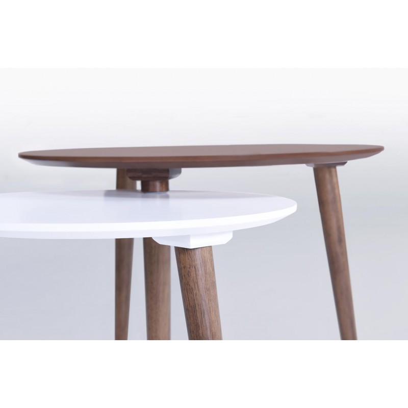 Table basse gigogne blanc mat