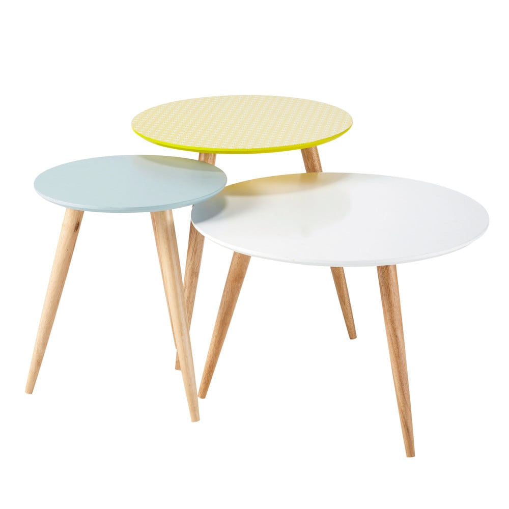 Table basse retro jaune
