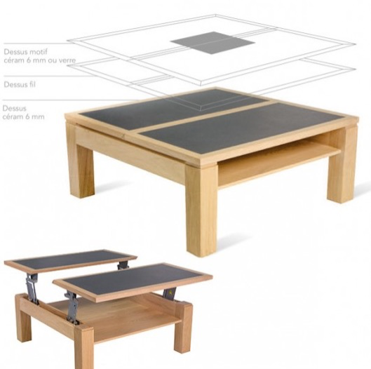 Table basse ceramique relevable