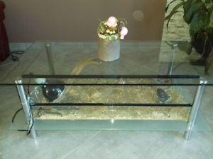 Table basse bois terrarium