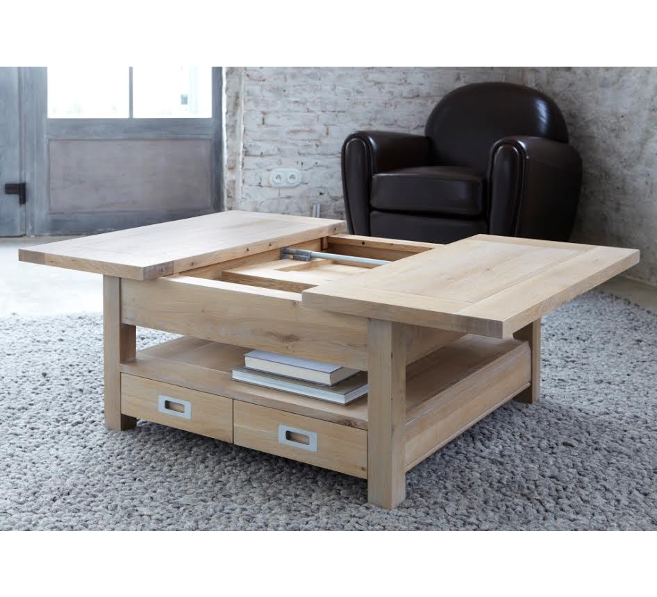 Table basse carrée chene massif