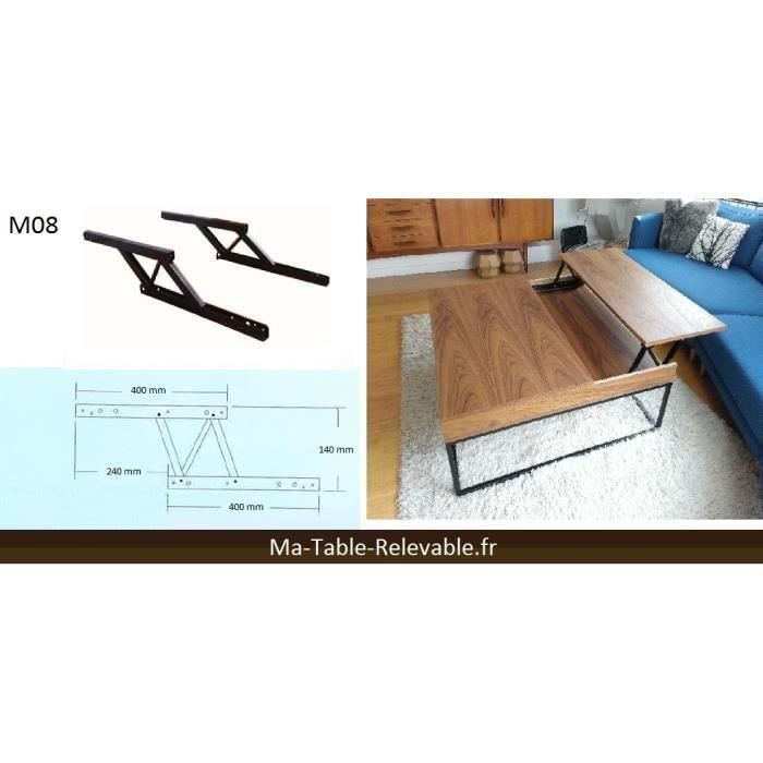 Mécanisme de plateau relevable pour table basse m09