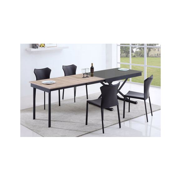 Table basse relevable gris beige