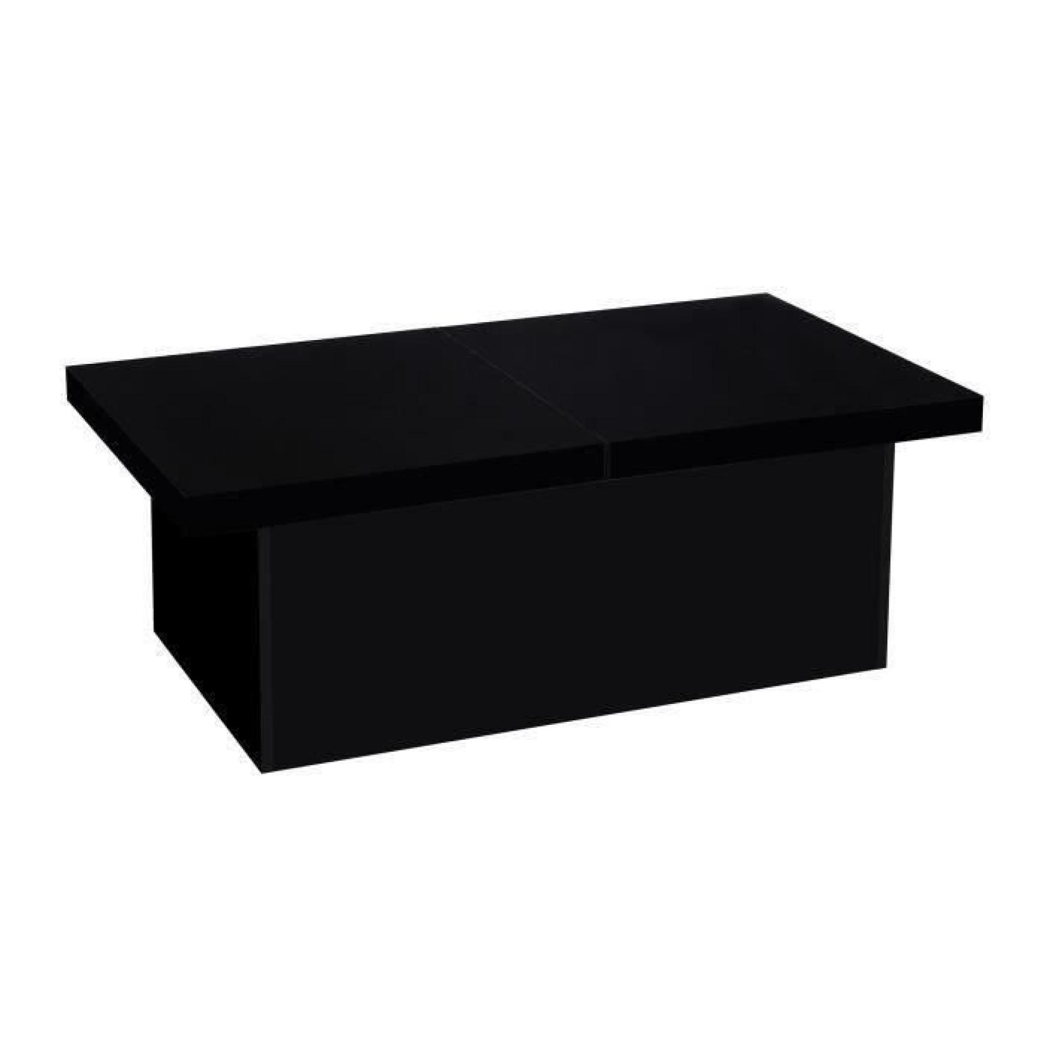 Alice table basse avec rangement 110 cm noir brillant