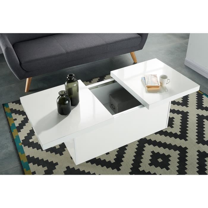 Table basse bois avec rangement bar longueur 73.6cm largeur 73.6cm swedish