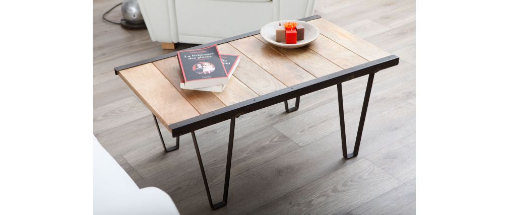 Table basse industrielle miliboo