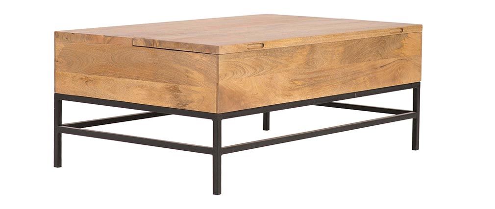 Table basse industrielle manguier