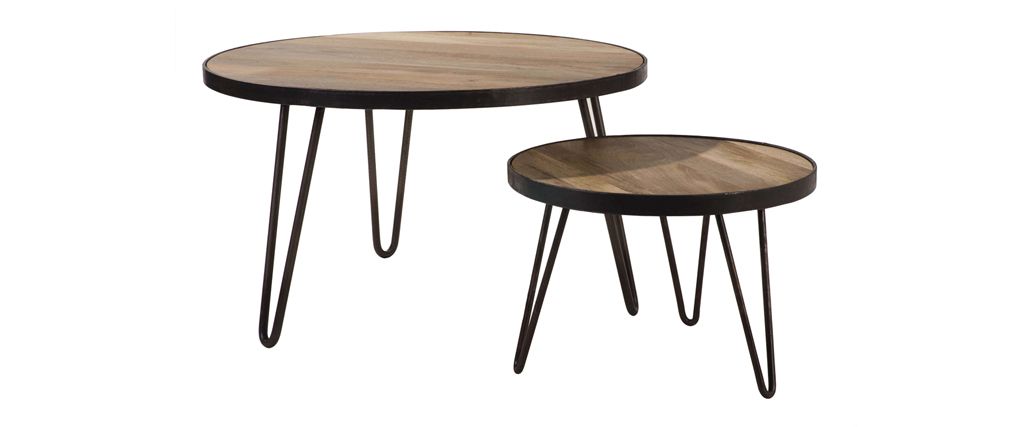 Table basse industrielle ronde