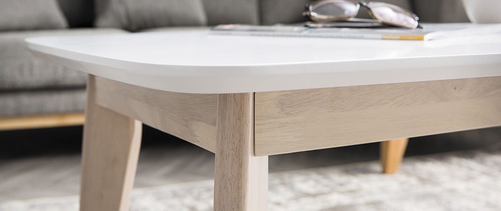Table basse scandinave pieds bois
