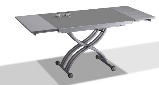 Table basse relevable gris